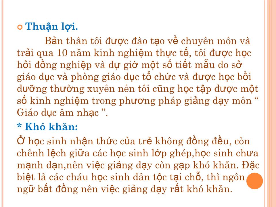 Thuyết trình Sáng kiến kinh nghiệm Một số biện pháp cho trẻ học tốt môn âm nhạc ở Mầm non trang 4