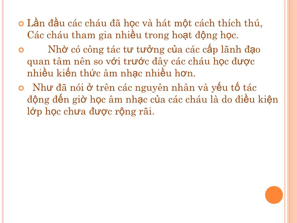 Thuyết trình Sáng kiến kinh nghiệm Một số biện pháp cho trẻ học tốt môn âm nhạc ở Mầm non trang 5