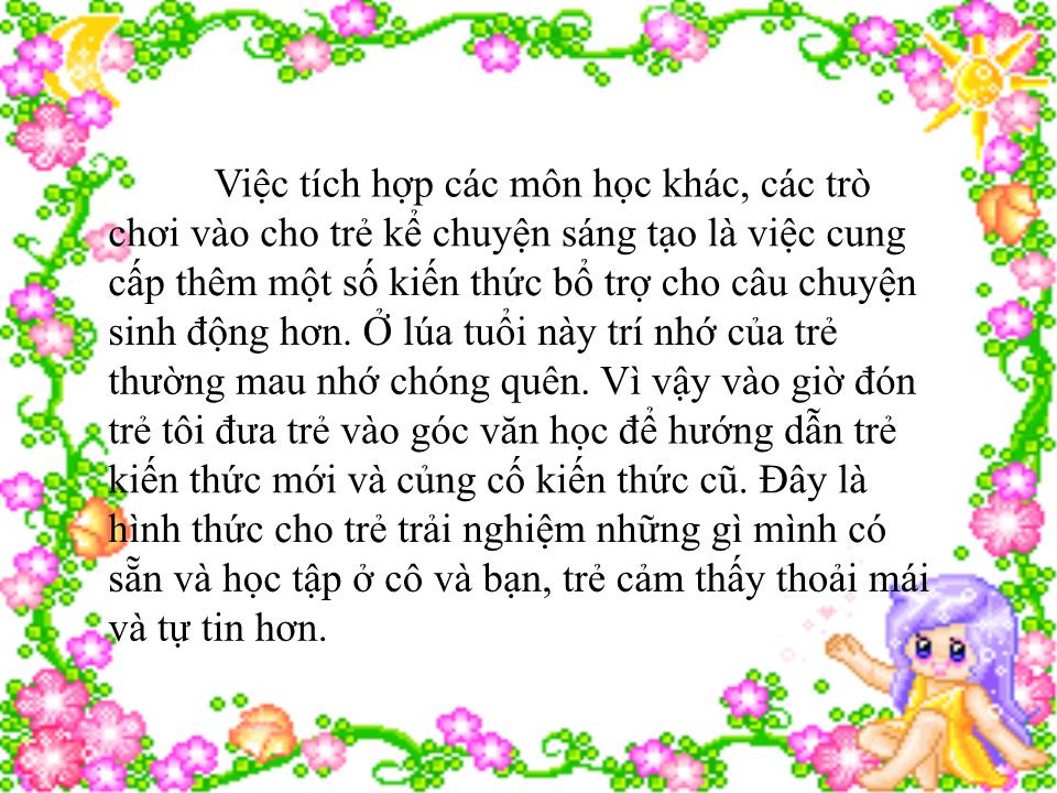 Thuyết trình SKKN Một số biện pháp phát triển ngôn ngữ cho trẻ 4-5 tuổi thông qua hoạt động kể chuyện sáng tạo trang 8