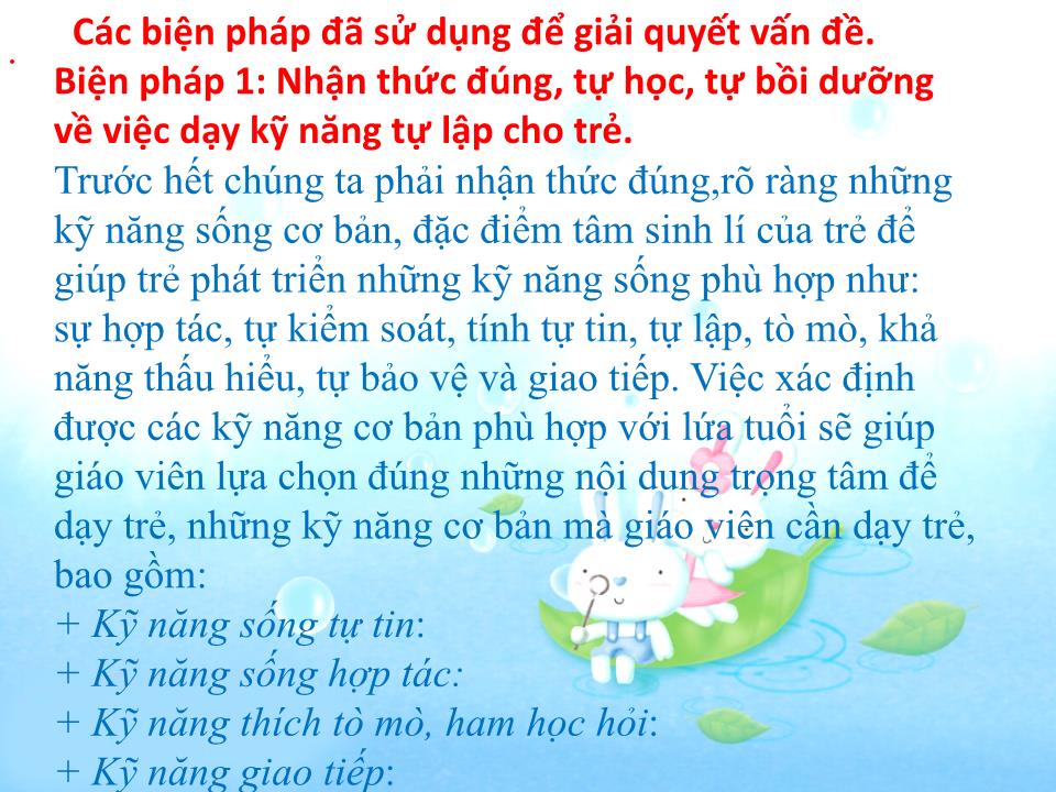 Sáng kiến kinh nghiệm Một số biện pháp giáo dục kỹ năng sống cho trẻ lớp mẫu giáo 5 tuổi trang 7