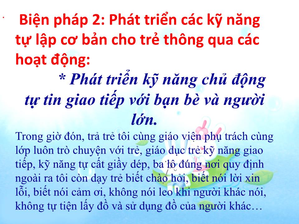 Sáng kiến kinh nghiệm Một số biện pháp giáo dục kỹ năng sống cho trẻ lớp mẫu giáo 5 tuổi trang 8