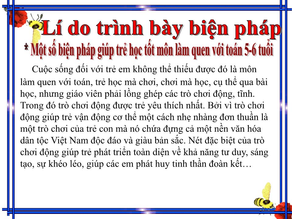 Thuyết trình Sáng kiến kinh nghiệm Một số biện pháp giúp trẻ học tốt môn làm quen với toán 5-6 tuổi trang 3