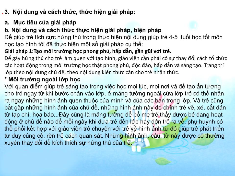 Sáng kiến kinh nghiệm Một số biện pháp giúp trẻ học tốt môn tạo hình 4-5 tuổi trang 5