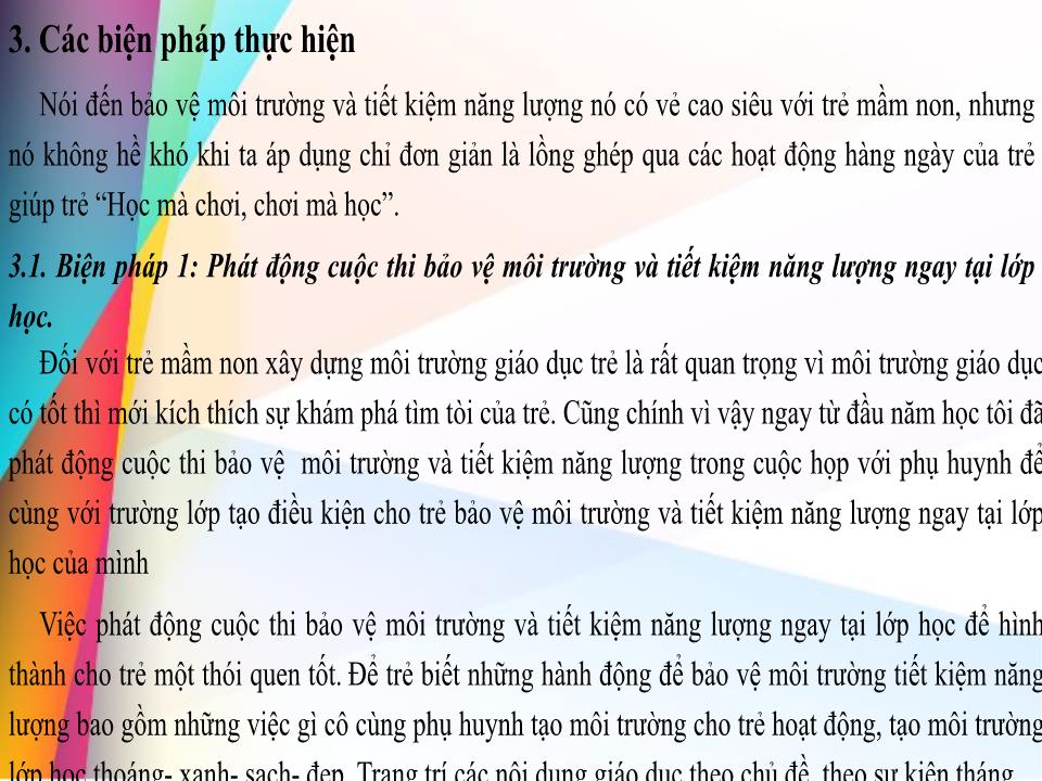 Sáng kiến kinh nghiệm Một số biện pháp giáo dục ý thức bảo vệ môi trường và tiết kiệm năng lượng cho trẻ 5-6 tuổi trang 8