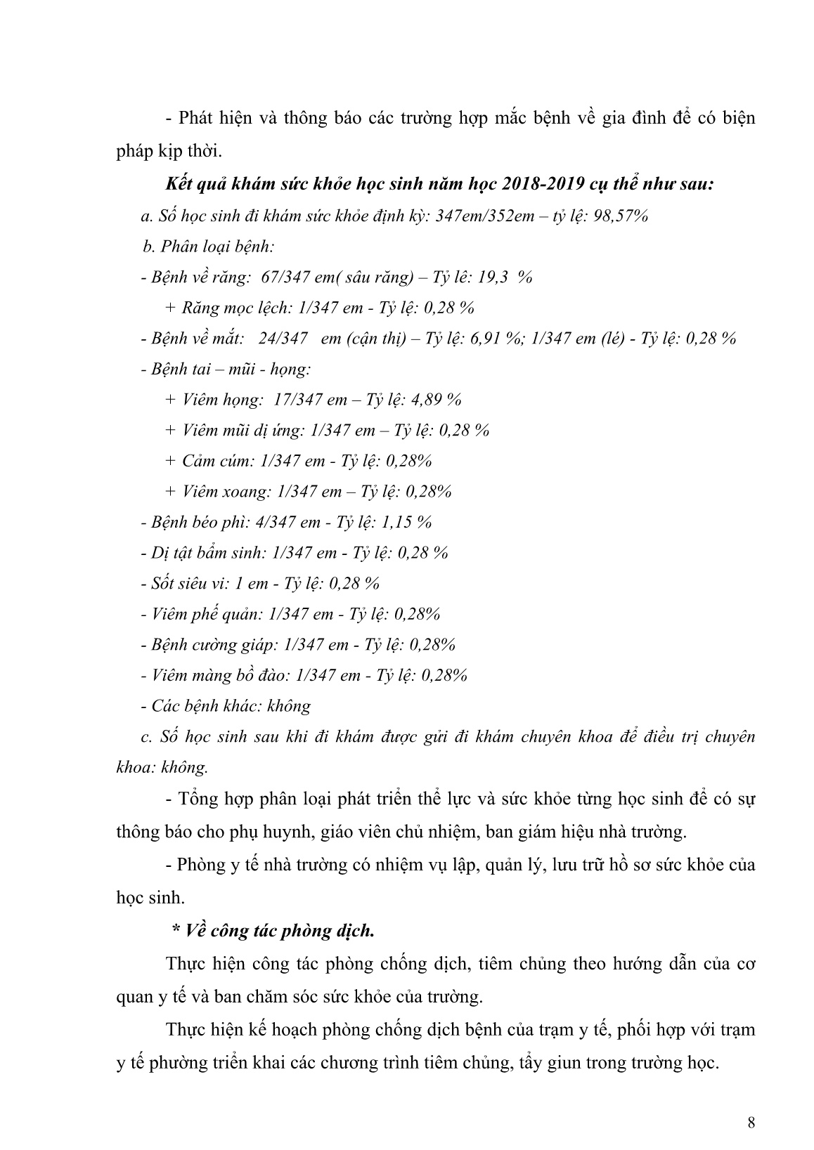 Sáng kiến kinh nghiệm Công tác bảo vệ và chăm sóc sức khỏe học sinh tại trường THCS Ngô Mây trang 8
