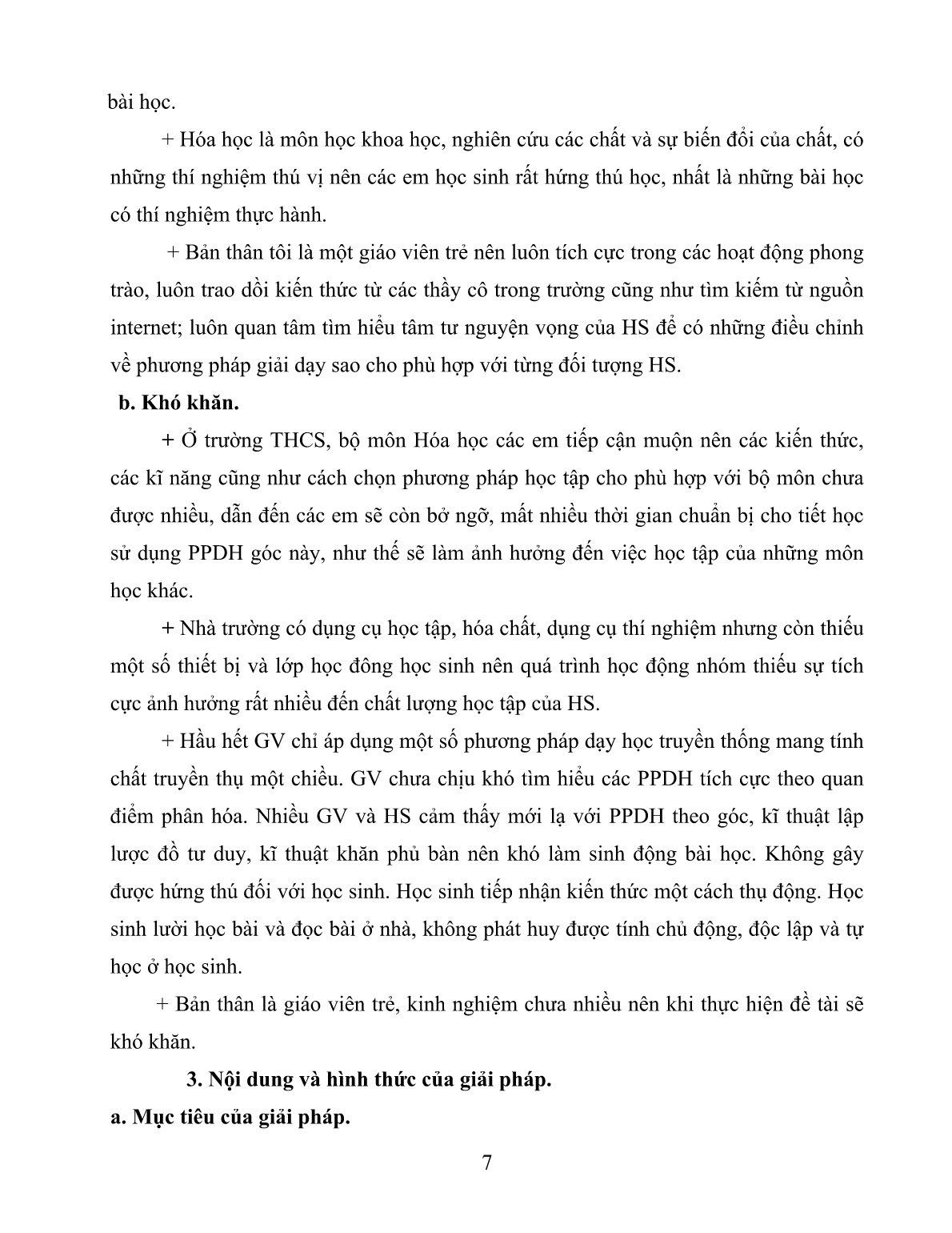 SKKN Sử dụng phương pháp dạy học theo góc trong môn Hóa học nhằm phát huy tính tích cực chủ động của học sinh cấp THCS ở trường THCS Ngô Mây trang 7