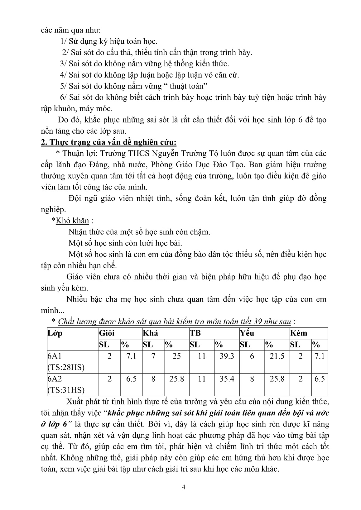 Sáng kiến kinh nghiệm Một số biện pháp khắc phục những sai sót khi giải toán liên quan đến bội và ước trang 4