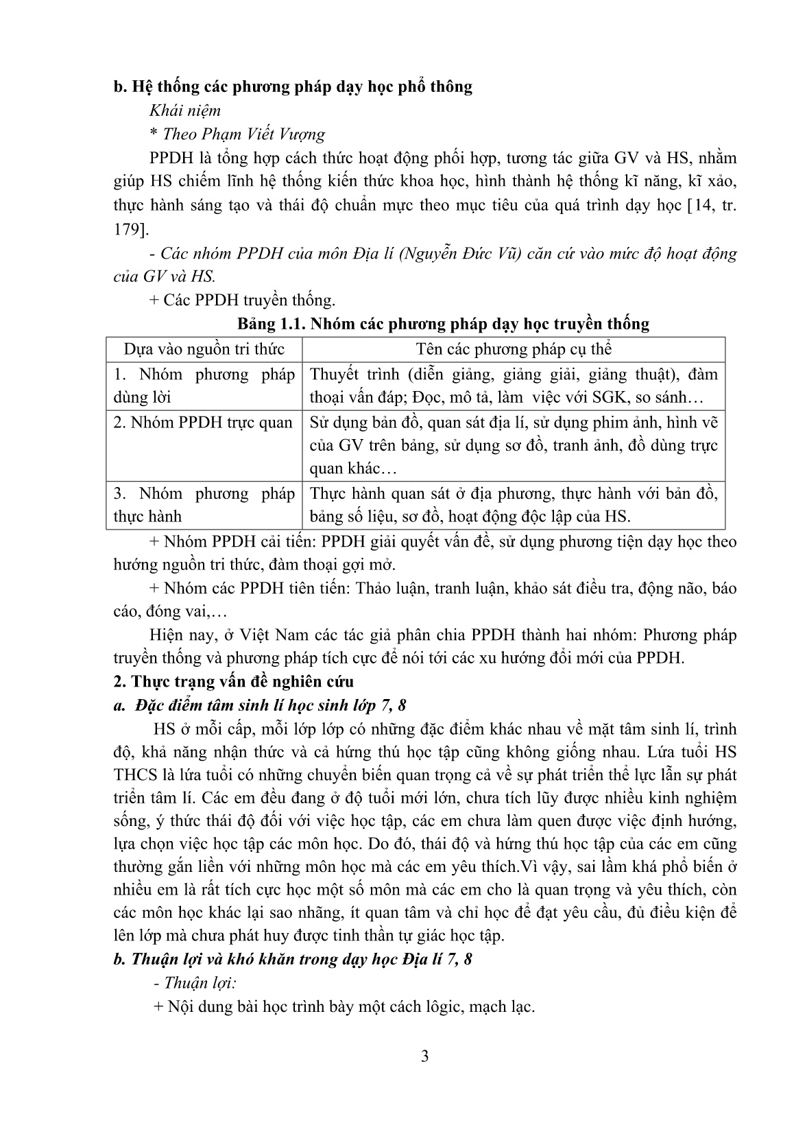 SKKN Sử dụng một số phương pháp dạy học theo hướng phát huy tính tích cực học tập của học sinh trong dạy học Địa lí 7, 8 trang 3