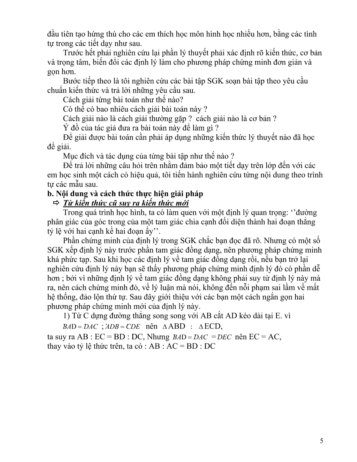 Sáng kiến kinh nghiệm Vận dụng linh hoạt các định lý và phương pháp chứng minh hình học trang 5