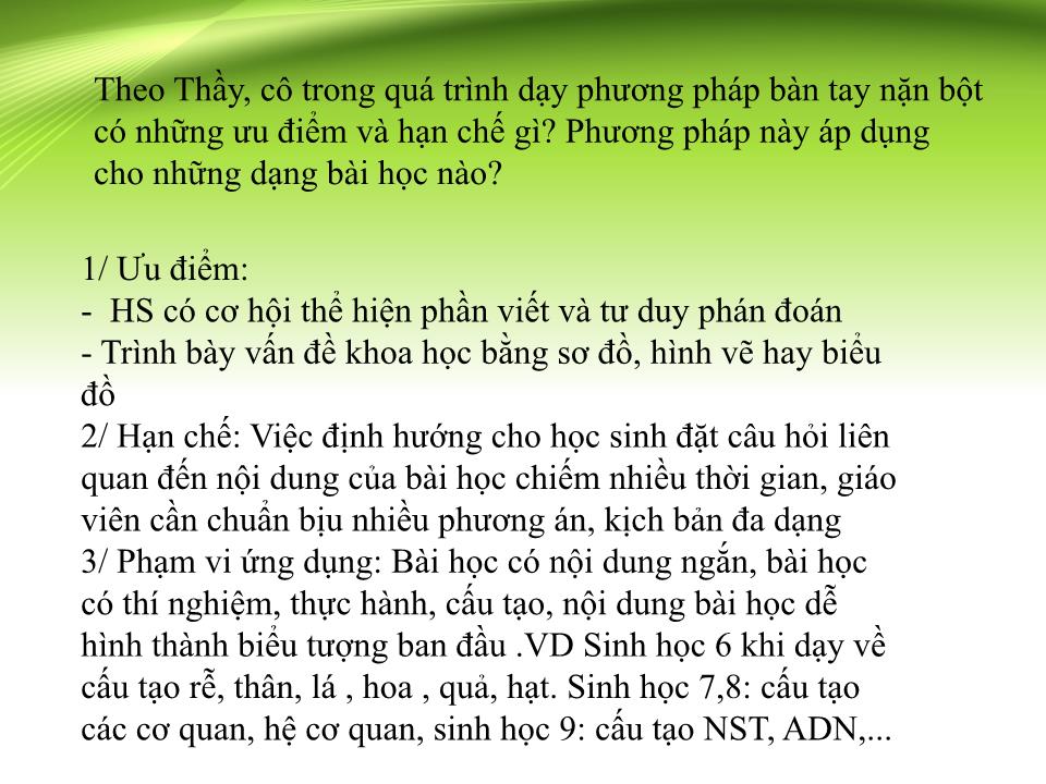 Sáng kiến kinh nghiệm Phương pháp - Kĩ thuật dạy học tích cực trong khoa học tự nhiên (phân môn Sinh học) trang 7