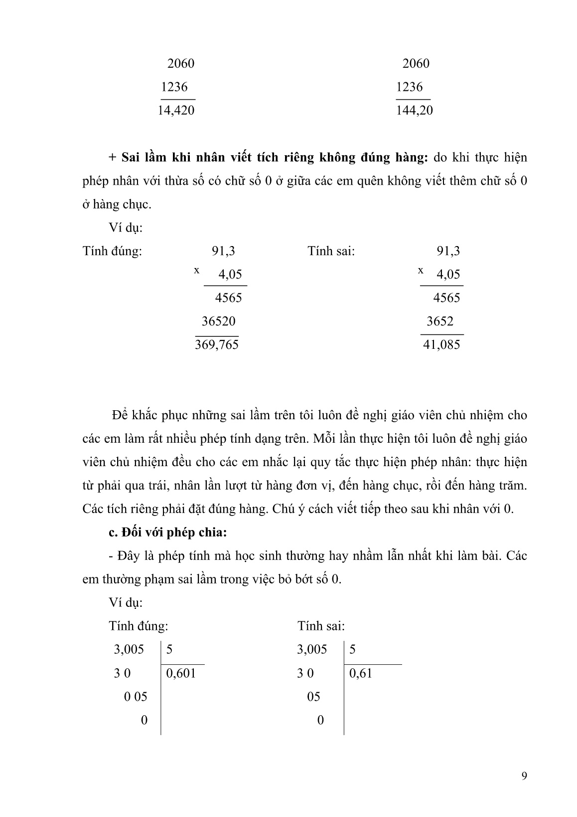 SKKN Một số kinh nghiệm rèn kĩ năng thực hiện các phép tính về số thập phân cho học sinh vùng dân tộc trang 9