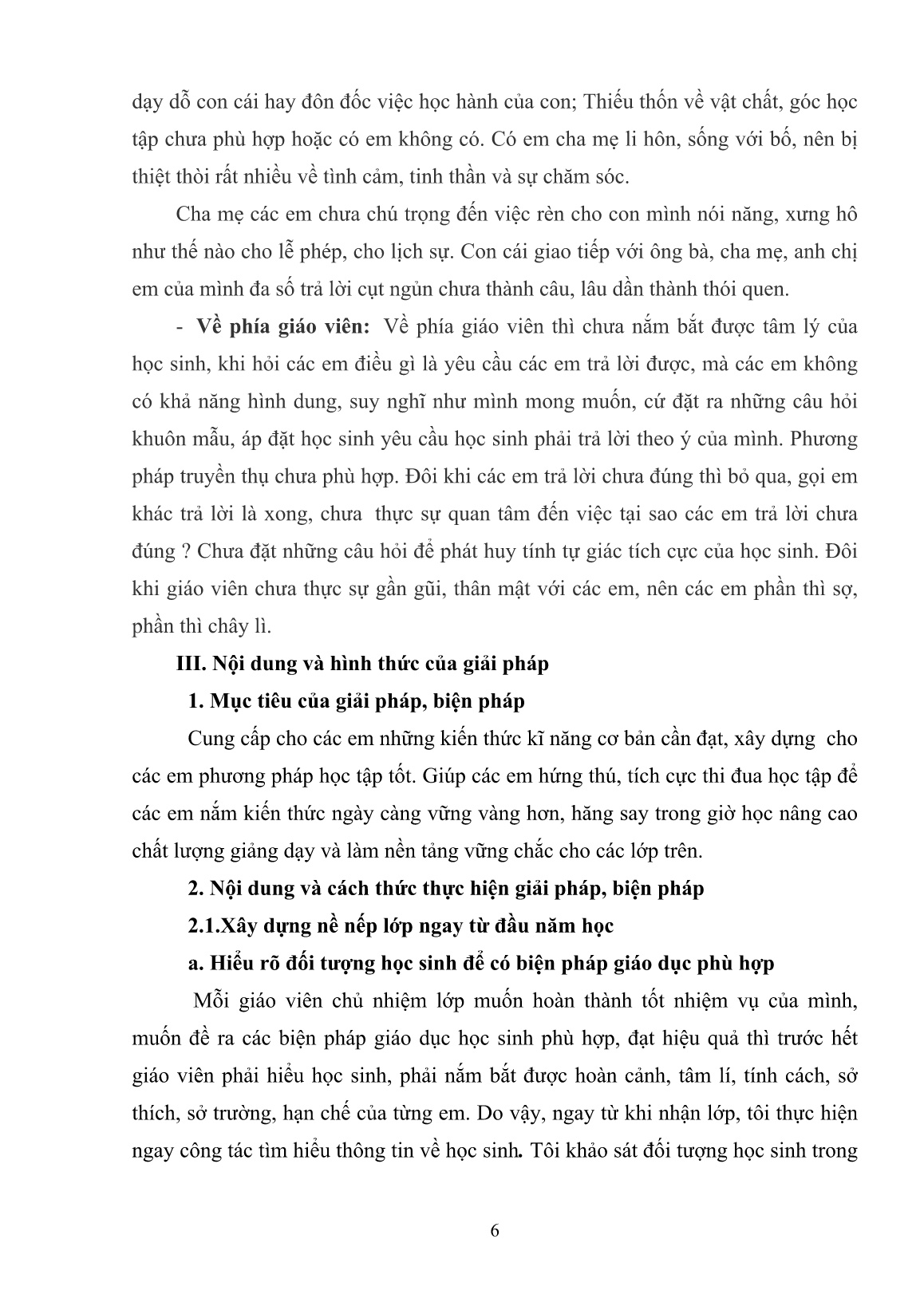 Sáng kiến kinh nghiệm Một số giải pháp nâng cao hiệu quả công tác chủ nhiệm lớp 1A4 trang 6