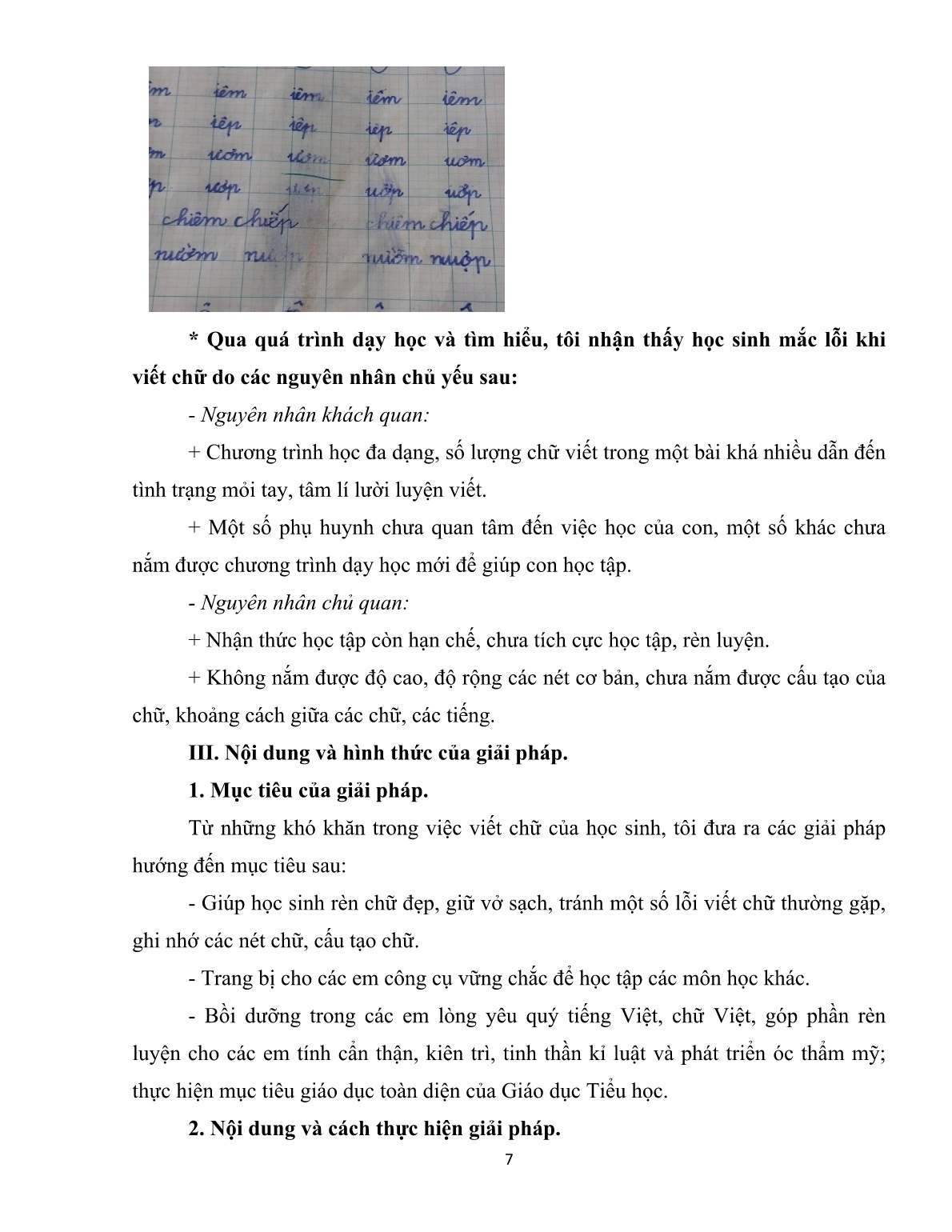 Sáng kiến kinh nghiệm Một số biện pháp rèn chữ đẹp, giữ vở sạch lớp 1A3 trường tiểu học Lê Quý Đôn trang 7