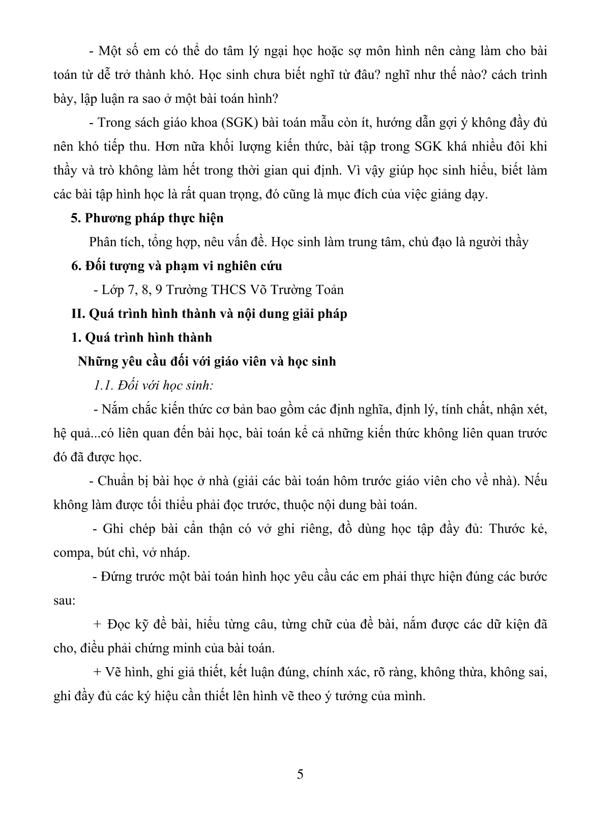 Sáng kiến kinh nghiệm Hướng dẫn học sinh giải bài tập hình học theo định hướng phát triển năng lực trang 5