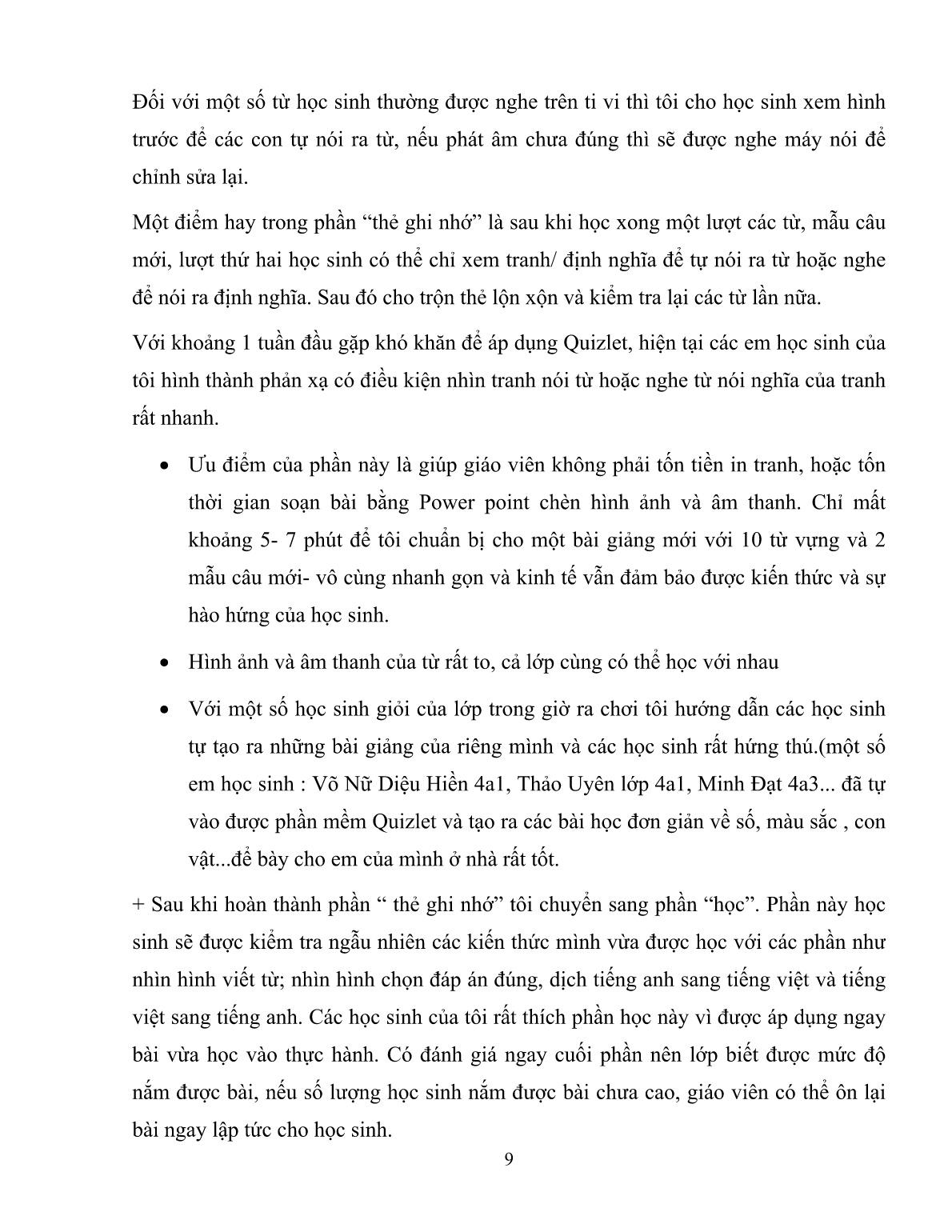 SKKN Ứng dụng quizlet vào việc dạy từ vựng cho đối tượng học sinh lớp 4 tại trường Tiểu học Lê Quý Đôn trang 9