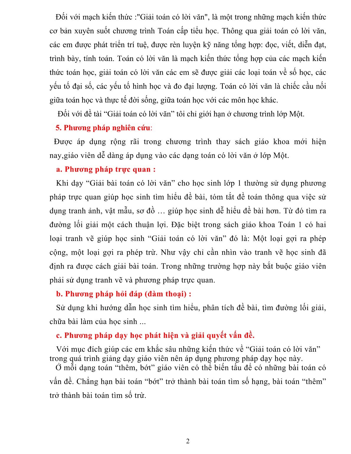 SKKN Nâng cao chất lượng giảng dạy mạch kiến thức“Giải toán có lời văn”ở lớp 1A trường tiểu học Nguyễn Bá Ngọc năm học 2017-2018 trang 2