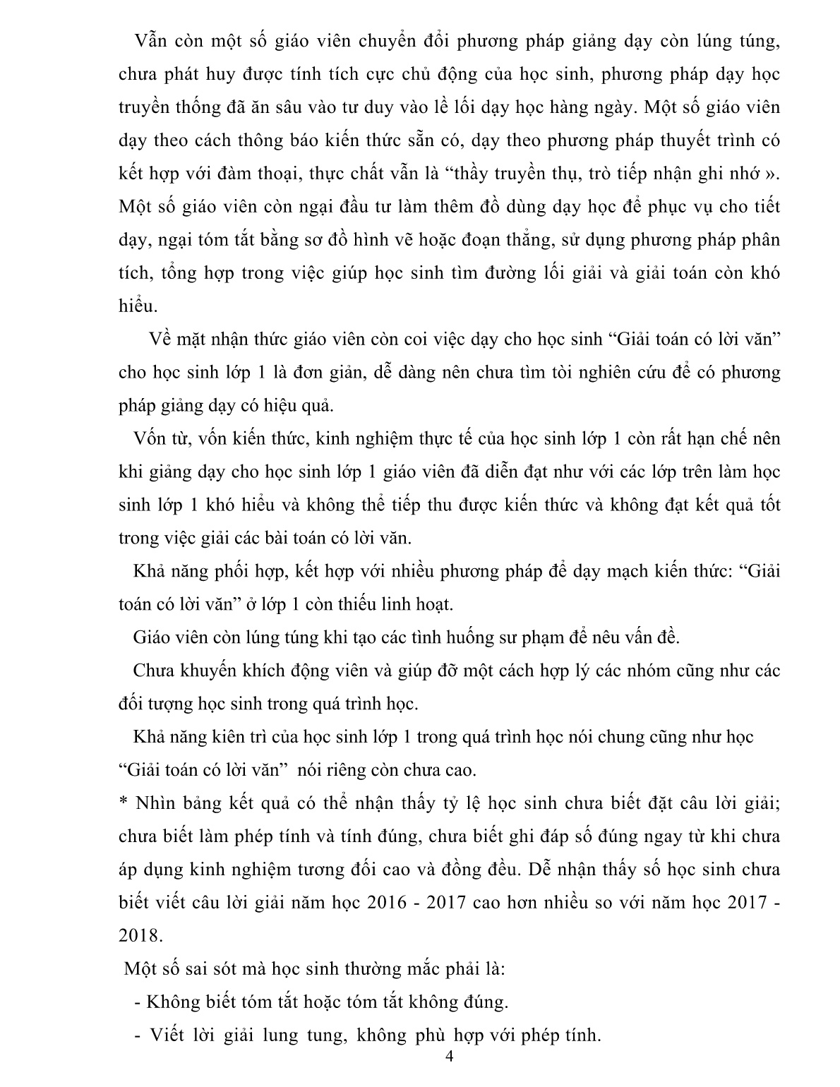 SKKN Nâng cao chất lượng giảng dạy mạch kiến thức“Giải toán có lời văn”ở lớp 1A trường tiểu học Nguyễn Bá Ngọc năm học 2017-2018 trang 4