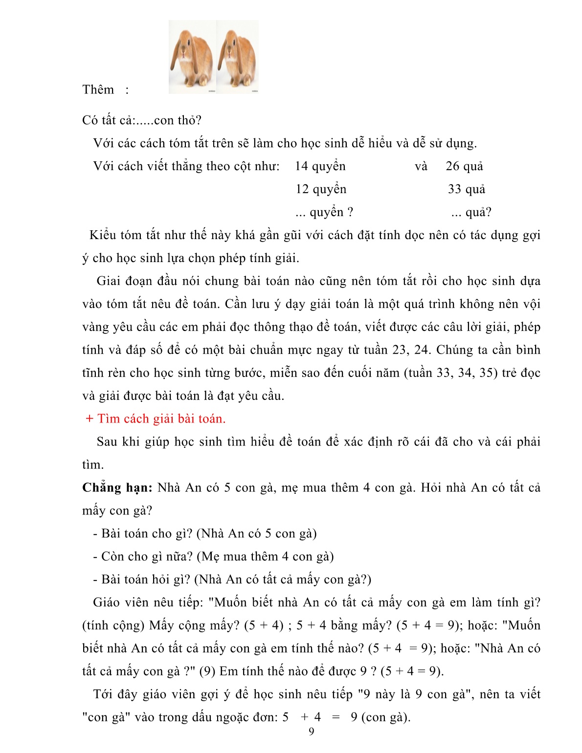 SKKN Nâng cao chất lượng giảng dạy mạch kiến thức“Giải toán có lời văn”ở lớp 1A trường tiểu học Nguyễn Bá Ngọc năm học 2017-2018 trang 9