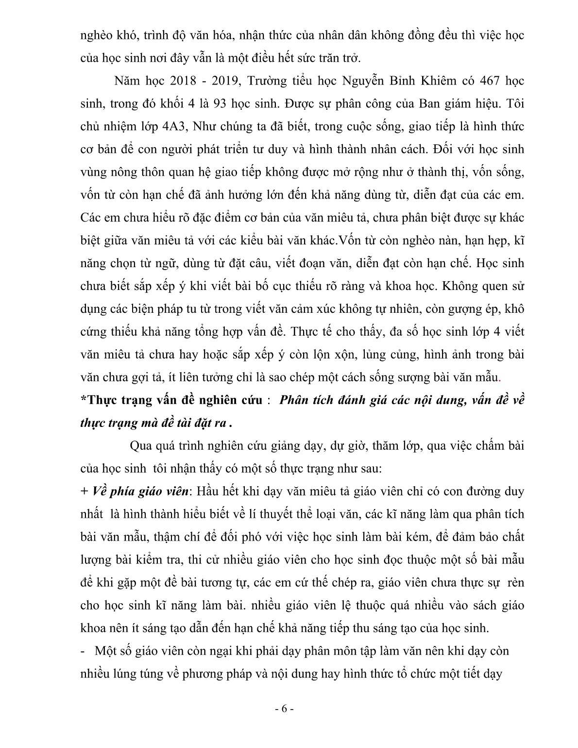 SKKN Một số biện pháp rèn kĩ năng viết văn miêu tả loài vật cho học sinh Lớp 4 ở trường Tiểu học Nguyễn Bỉnh Khiêm trang 6