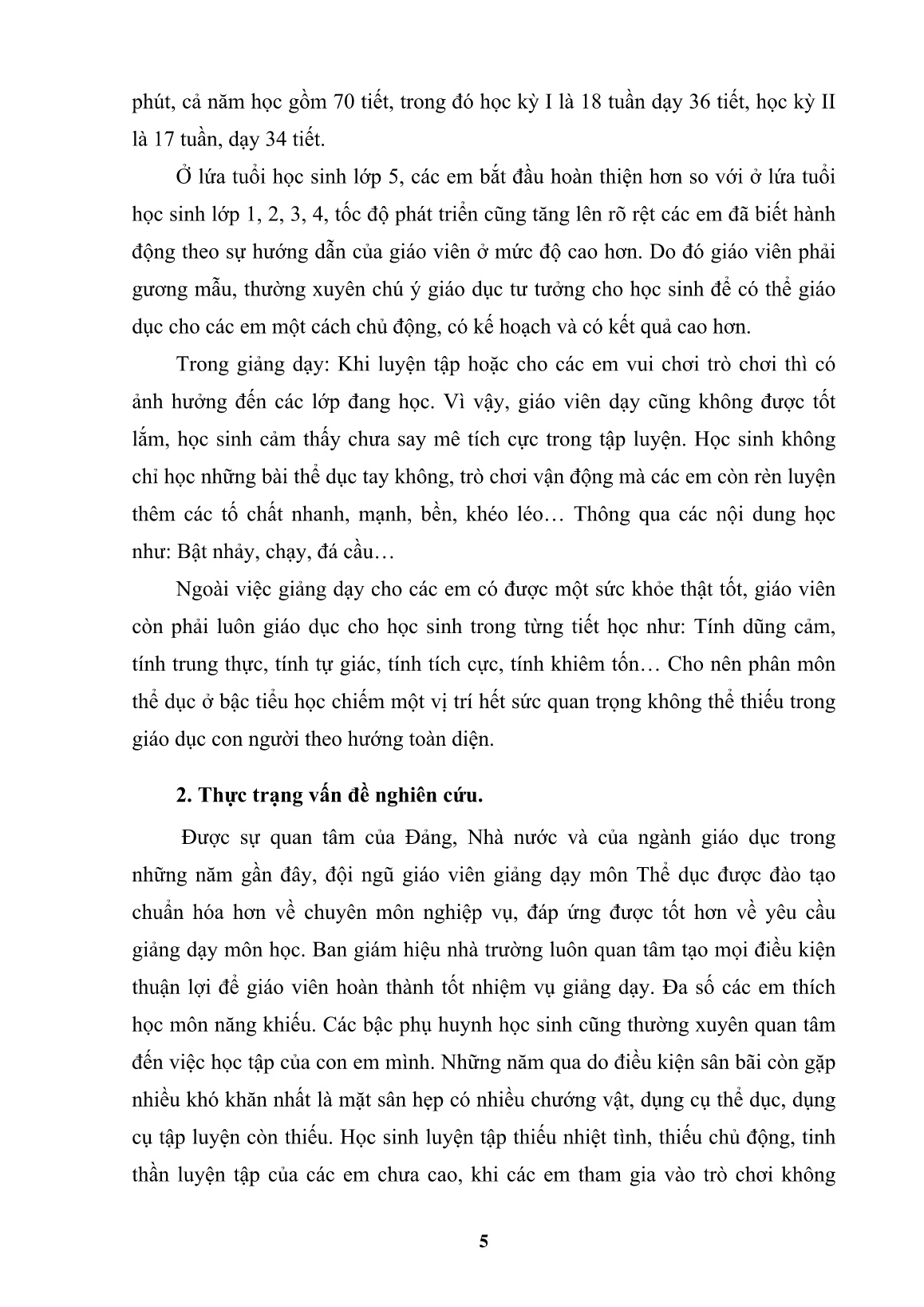 SKKN Phương pháp giảng dạy bài thể dục phát triển chung Lớp 5 Trường Tiểu học Quang Trung, Thị xã Buôn Hồ, Tỉnh DakLak trang 5