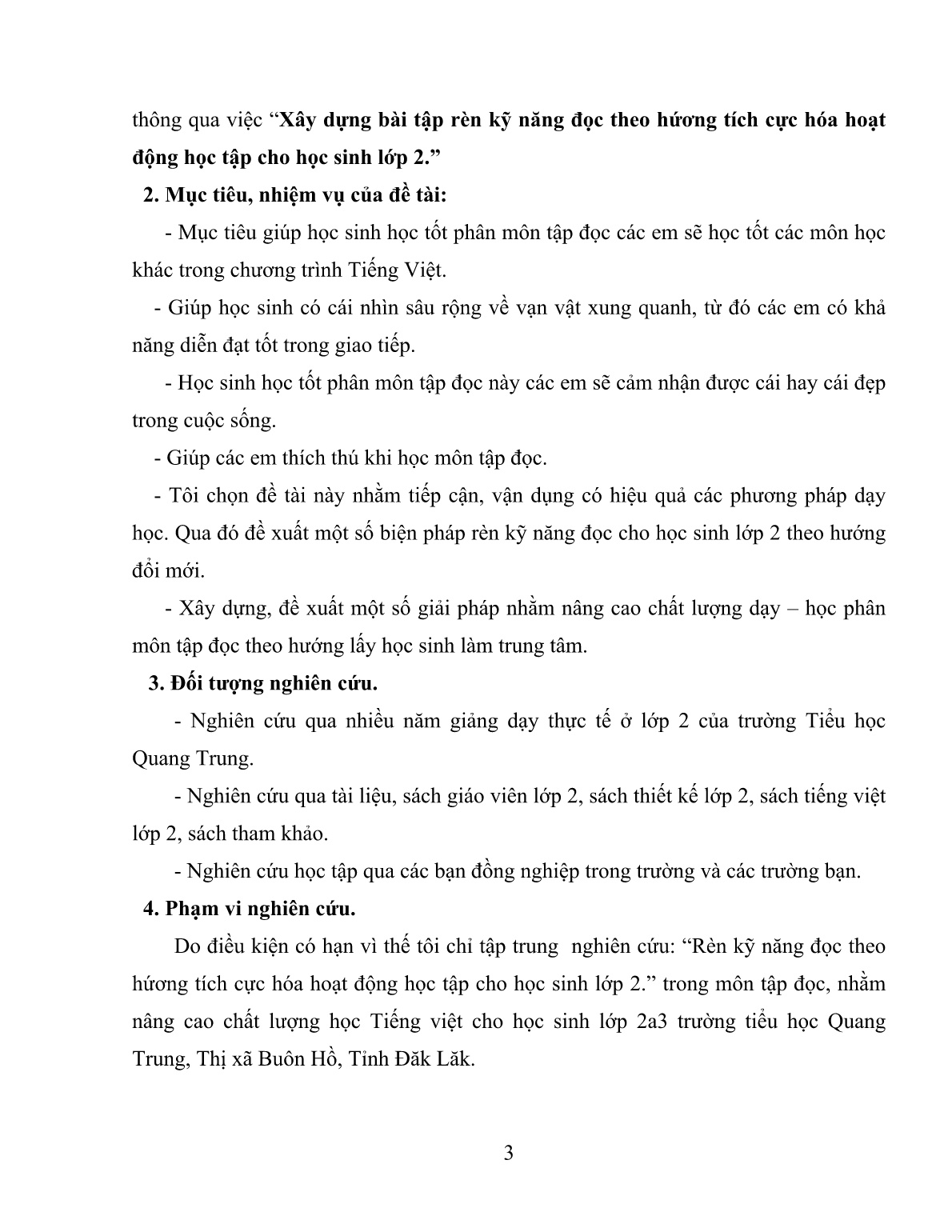 Sáng kiến kinh nghiệm Xây dựng bài tập rèn kỹ năng đọc theo hứơng tích cực hóa hoạt động học tập cho học sinh Lớp 2 trang 3