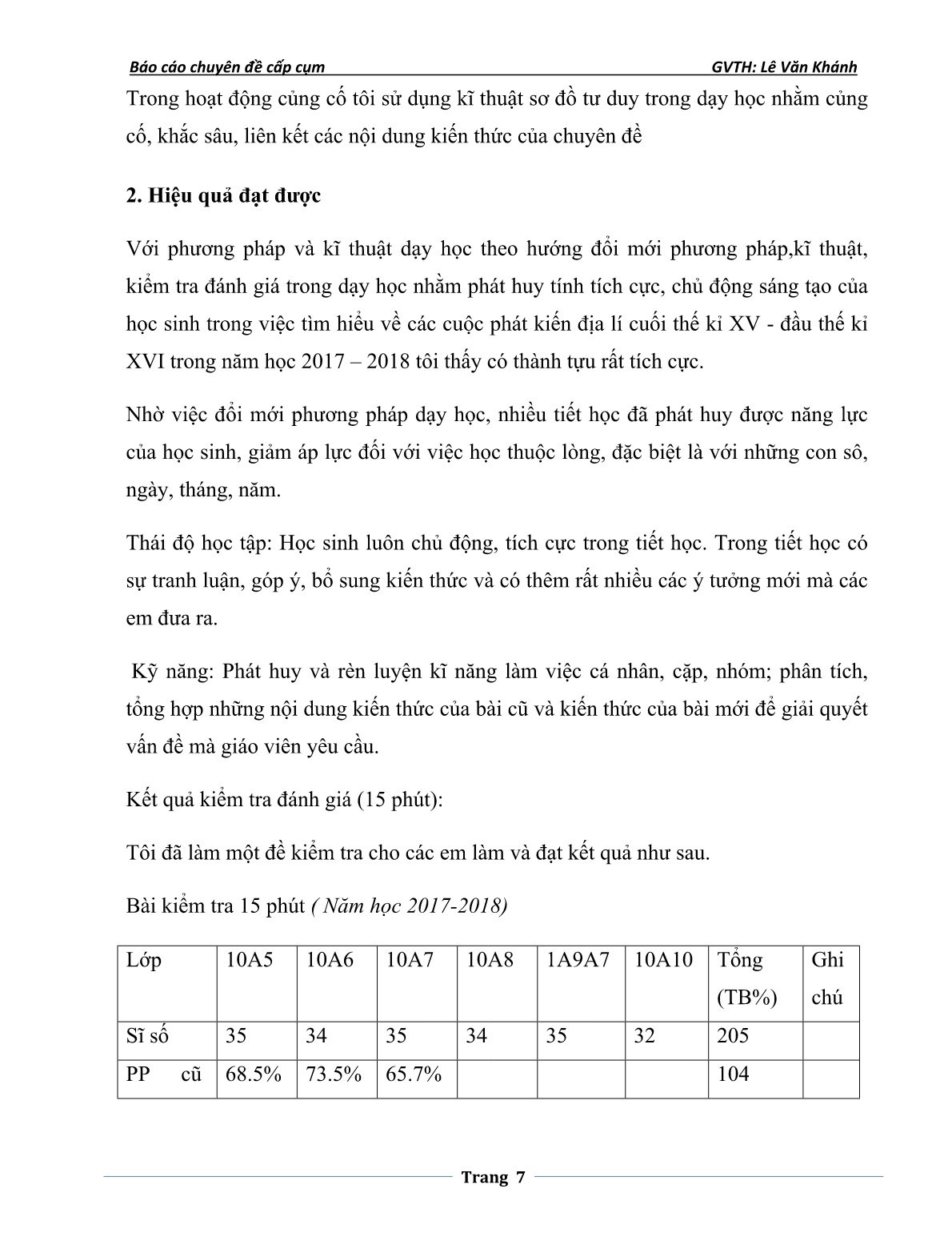 SKKN Sử dụng phương pháp dạy học tích cực để tìm hiểu những cuộc phát kiến địa lí cuối thế kỉ XV đầu thế kỉ XVI trang 7