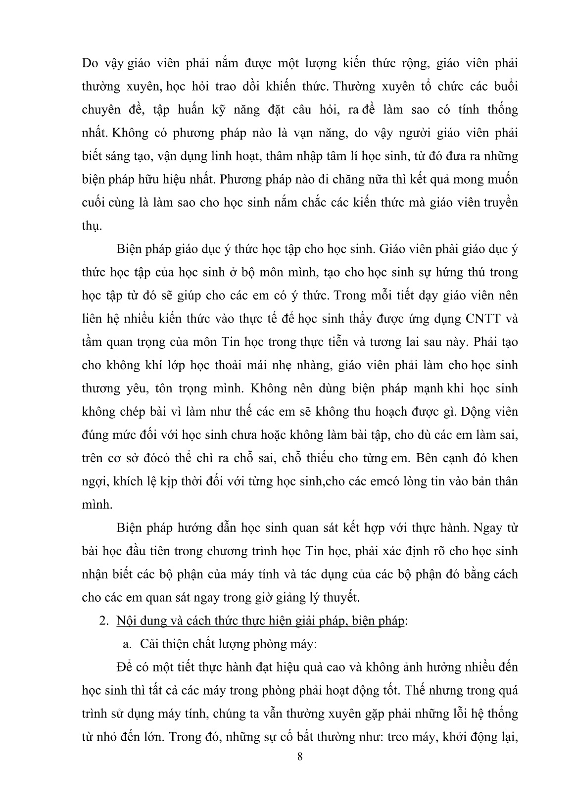 Sáng kiến kinh nghiệm Một số biện pháp để dạy tốt môn Tin học ở cấp Tiểu học trang 8