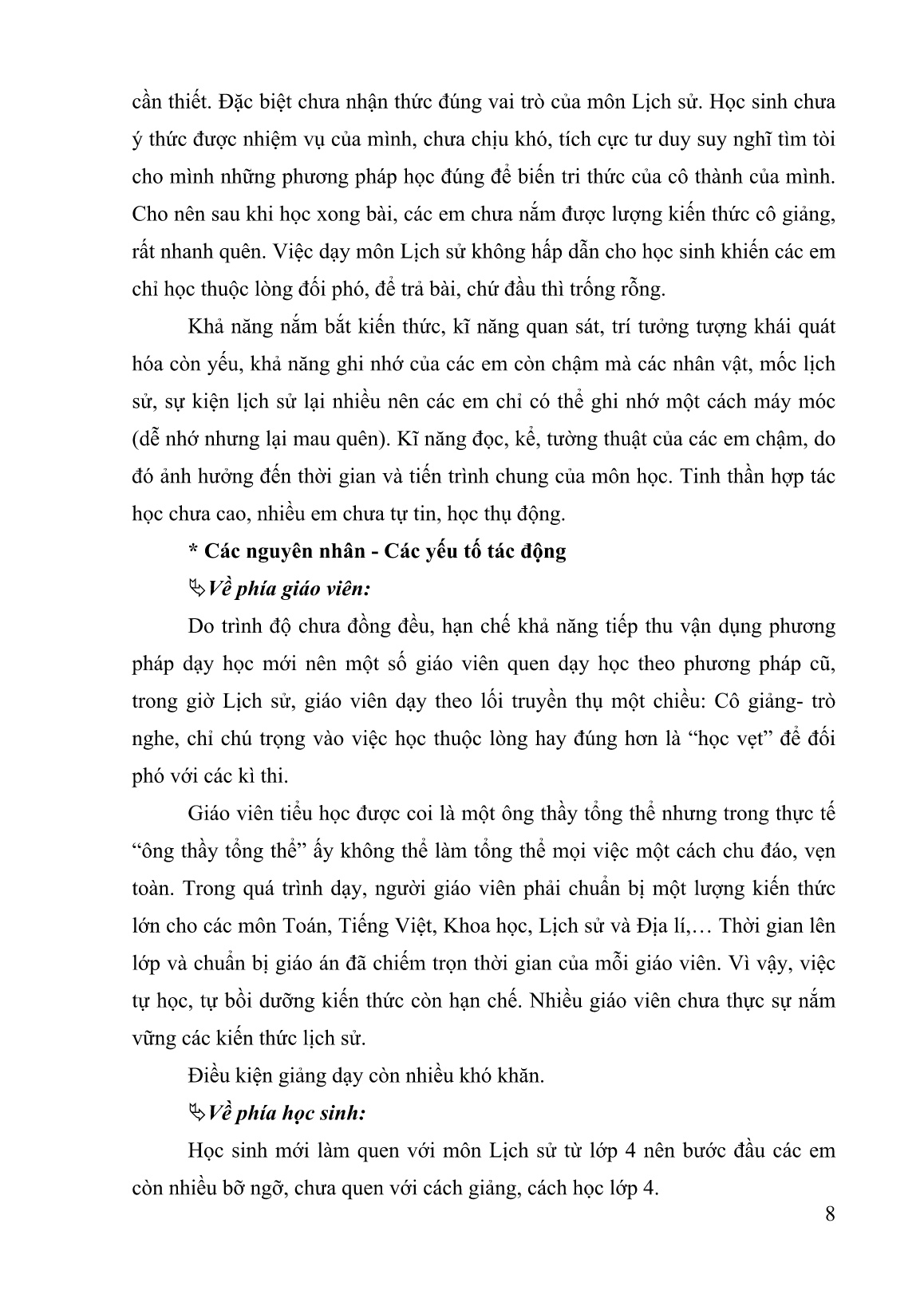 SKKN Một số biện pháp nhằm nâng cao chất lượng dạy học môn Lịch sử Lớp 4 ở trường Tiểu học Võ Thị Sáu trang 8