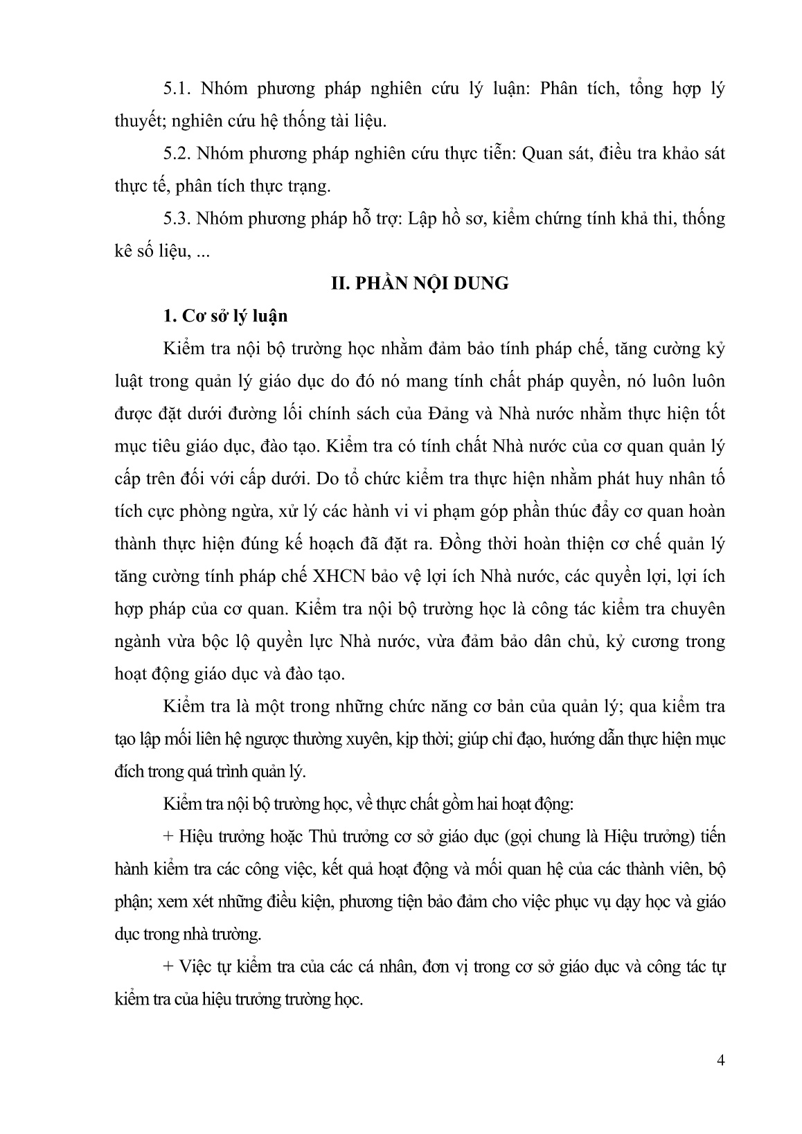 Sáng kiến kinh nghiệm Một số kinh nghiệm trong công tác kiểm tra nội bộ trường tiểu học Võ Thị Sáu trang 4