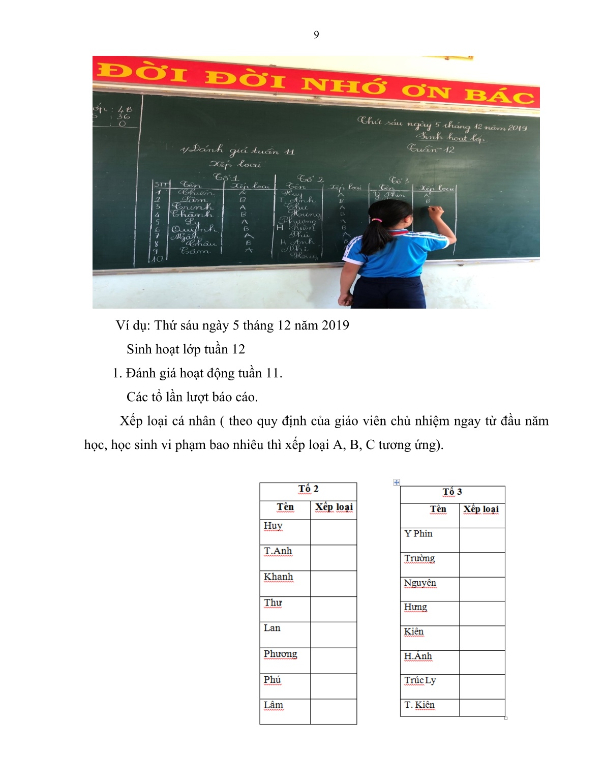 Sáng kiến kinh nghiệm Xây dựng tiết sinh hoạt lớp tích cực - thoải mái - hứng thú - hiệu quả trang 9