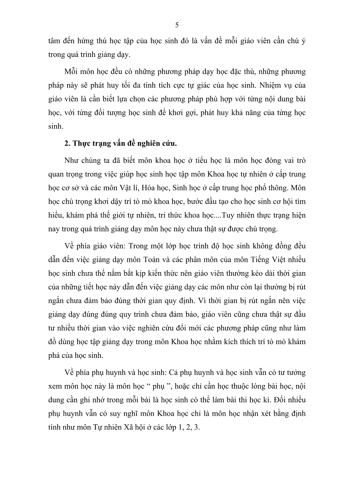 Sáng kiến kinh nghiệm Một số biện pháp nâng cao chất lượng môn Khoa học Lớp 5 trang 5