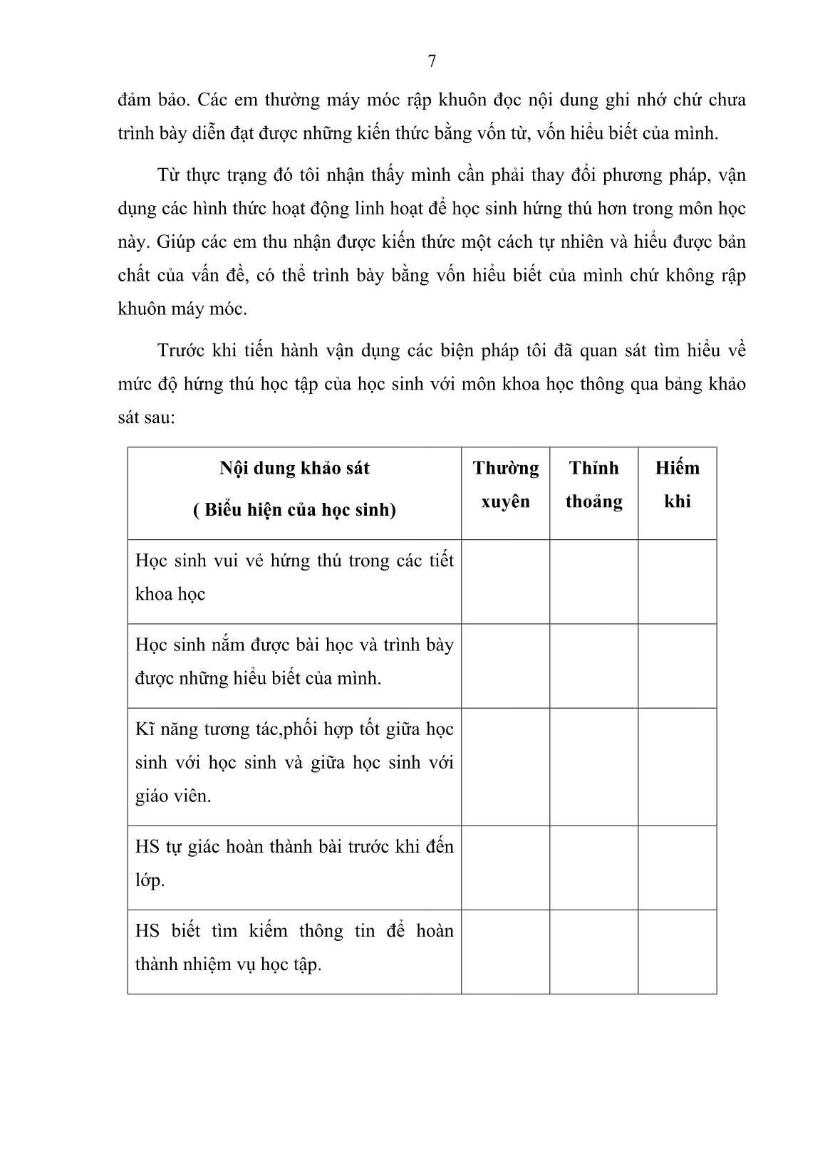 Sáng kiến kinh nghiệm Một số biện pháp nâng cao chất lượng môn Khoa học Lớp 5 trang 7