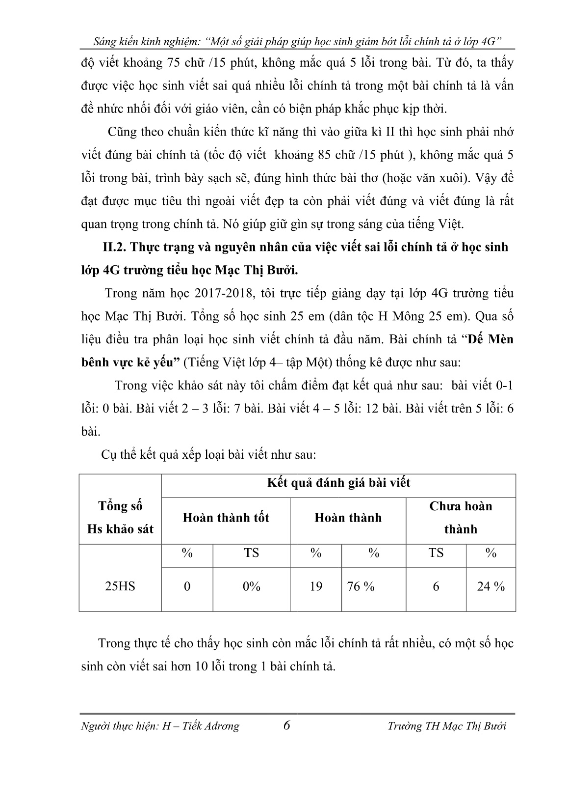 SKKN Một số giải pháp giúp học sinh giảm bớt lỗi chính tả ở Lớp 4G trường TH Mạc Thị Bưởi - Ea Kiết - CưM’gar - Đăk Lăk trang 6