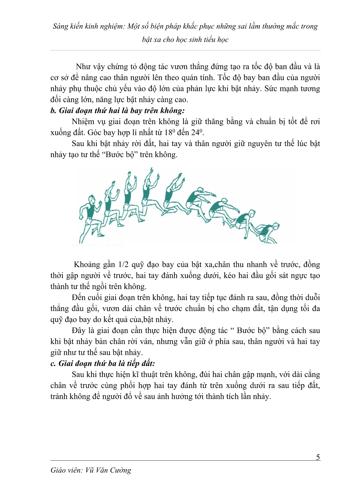 Sáng kiến kinh nghiệm Một số biện pháp khắc phục những sai lầm thường mắc trong bật xa cho học sinh tiểu học trang 5