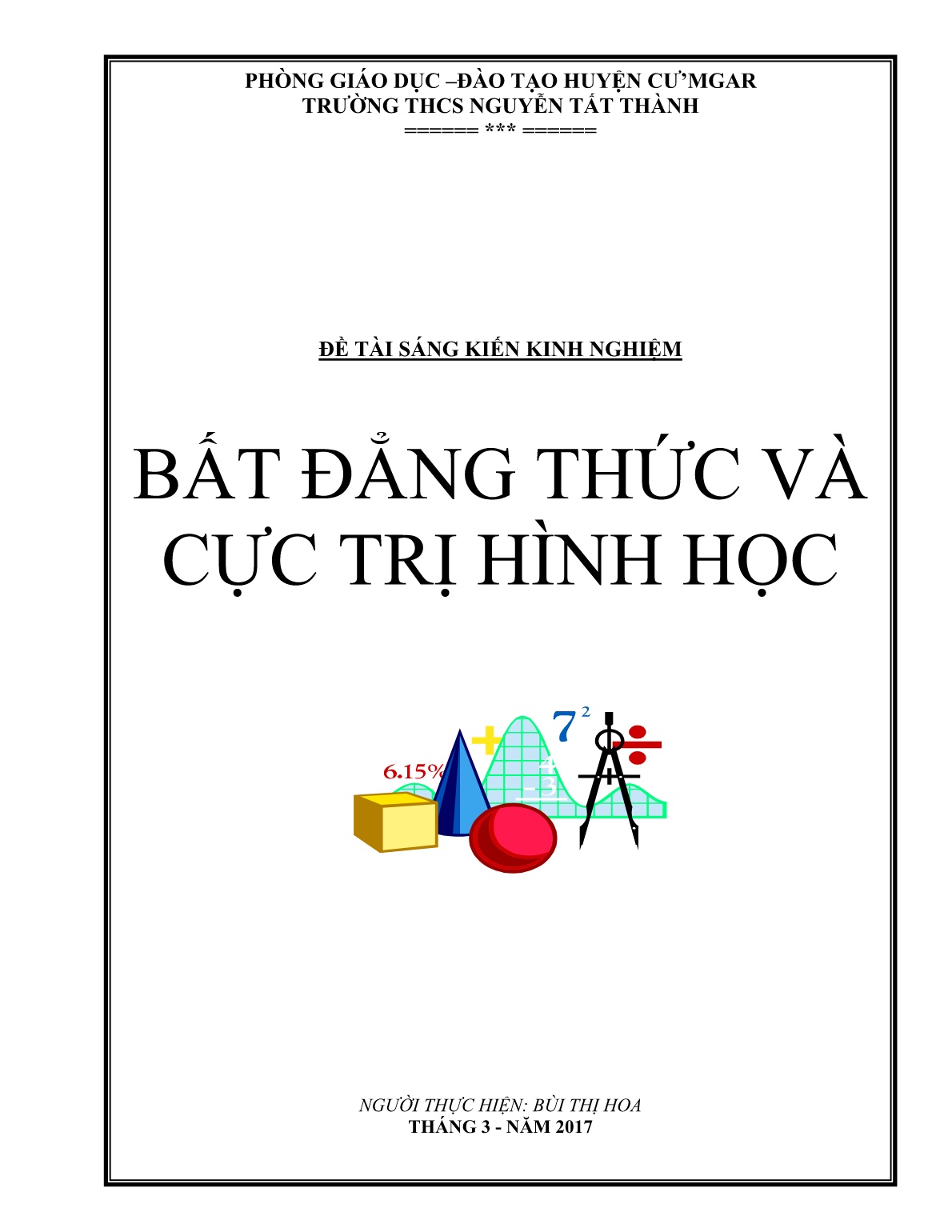 Sáng kiến kinh nghiệm Bất đẳng thức và cực trị hình học trang 1