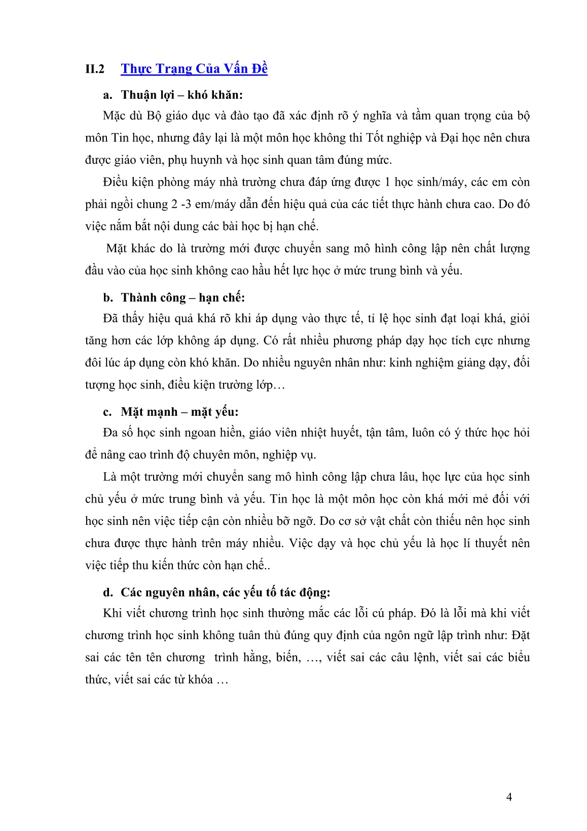 SKKN Phát huy tính tích cực của học sinh thông qua các ví dụ cụ thể trong chương II, chương III tin học Lớp 11 trang 4