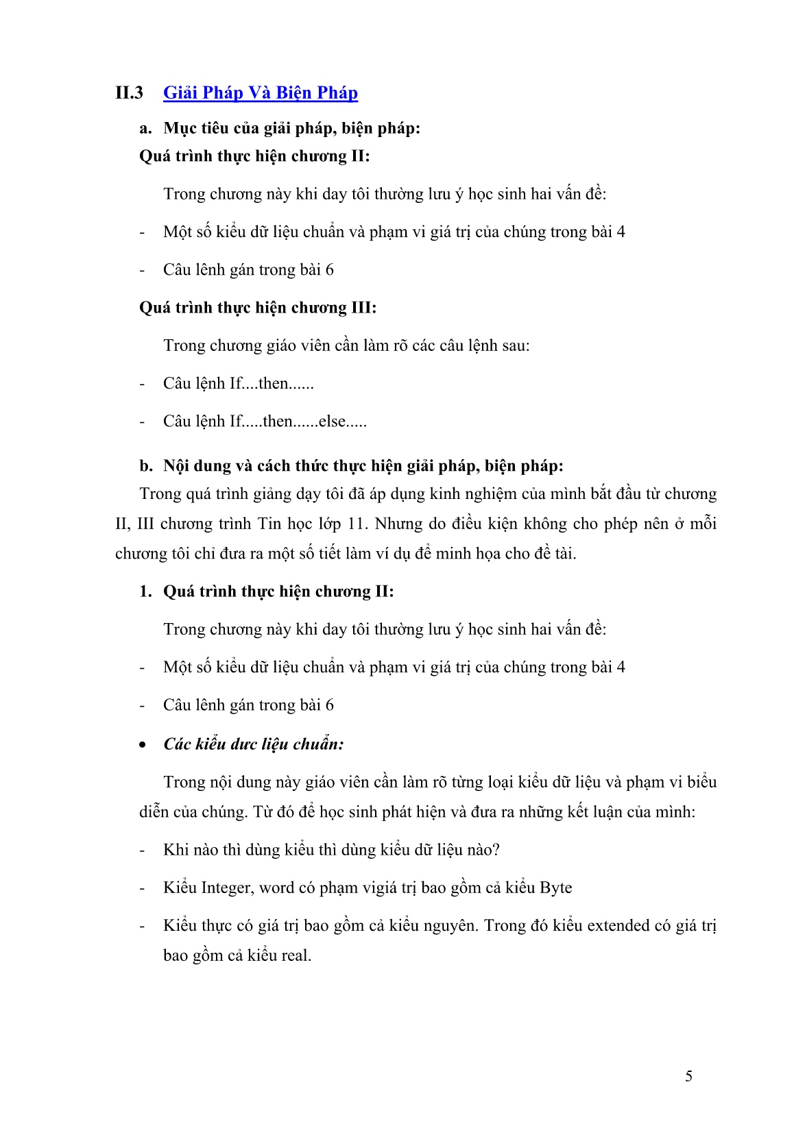 SKKN Phát huy tính tích cực của học sinh thông qua các ví dụ cụ thể trong chương II, chương III tin học Lớp 11 trang 5