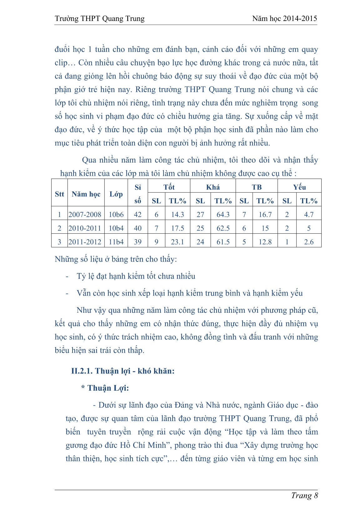 Sáng kiến kinh nghiệm Một số biện pháp góp phần giáo dục đạo đức học sinh ở trường THPT hiện nay trang 8