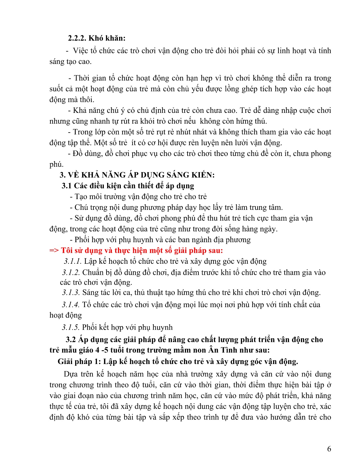 Sáng kiến kinh nghiệm Nâng cao chất lượng phát triển vận động cho trẻ mẫu giáo 4-5 tuổi trường mầm non Ân Tình trang 6