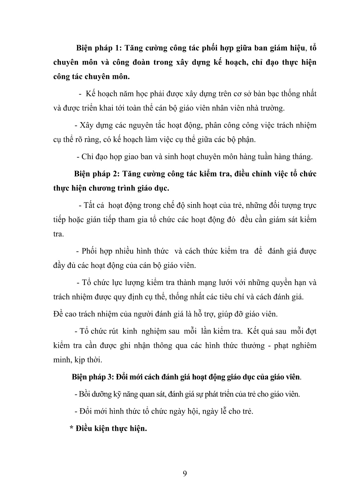 Sáng kiến kinh nghiệm Hoạt động chỉ đạo của hiệu trưởng nhằm nâng cao chất lượng giáo dục trẻ ở trường Mẫu Giáo trang 9