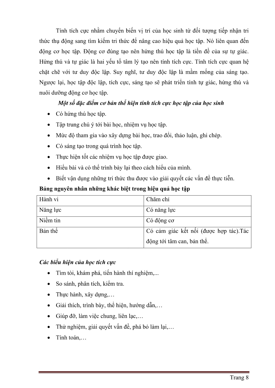 SKKN Đổi mới phương pháp dạy học nhằm thúc đẩy tinh thần tự học, hợp tác nhóm, chủ động tiếp thu kiến thức cho học sinh trang 8