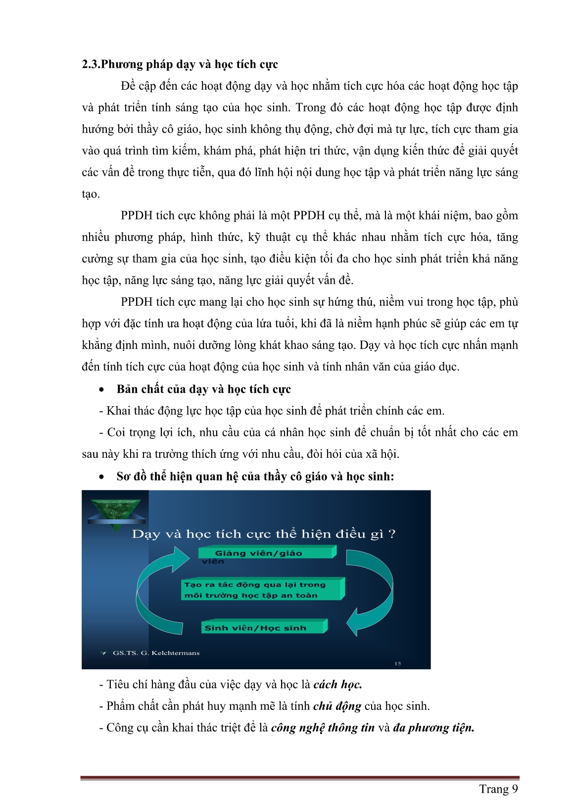 SKKN Đổi mới phương pháp dạy học nhằm thúc đẩy tinh thần tự học, hợp tác nhóm, chủ động tiếp thu kiến thức cho học sinh trang 9