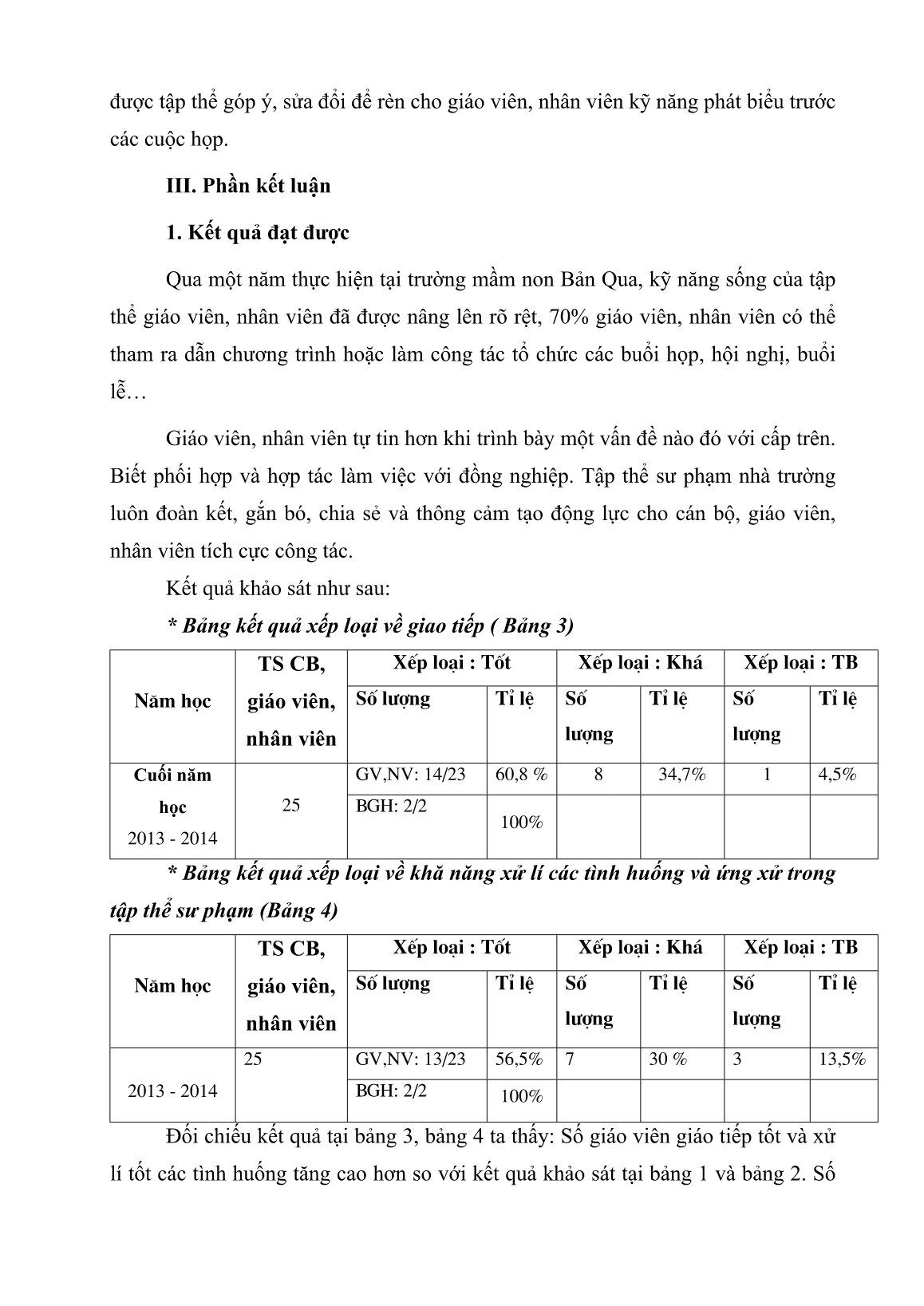 Sáng kiến kinh nghiệm Một số biện pháp bồi dưỡng kỹ năng sống cho giáo viên, nhân viên trường mầm non trang 8