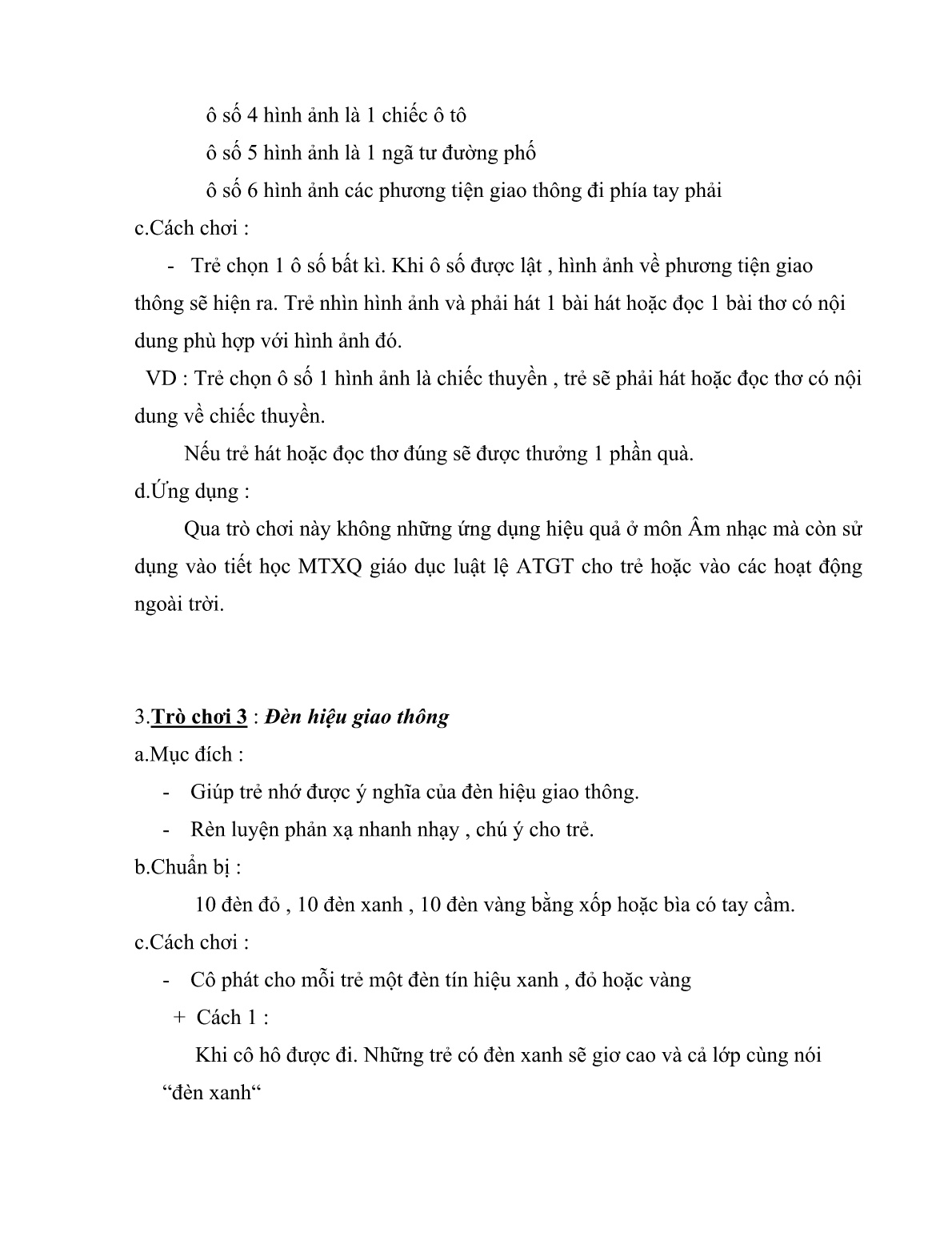 Sáng kiến kinh nghiệm Sưu tầm, sáng tác một số trò chơi về giáo dục luật lệ an toàn giao thông trang 4