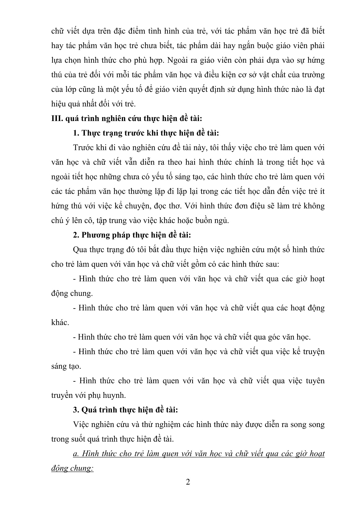 Sáng kiến kinh nghiệm Một số hình thức cho trẻ làm quen với văn học và chữ viết trang 3