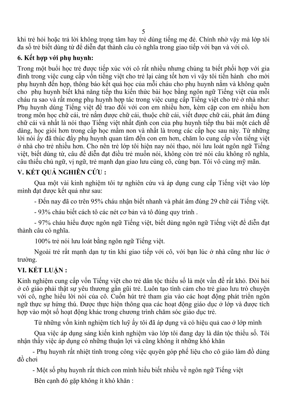 Sáng kiến kinh nghiệm Một vài kinh nghiệm cung cấp vốn Tiếng Việt cho trẻ dân tộc thiểu số trang 5