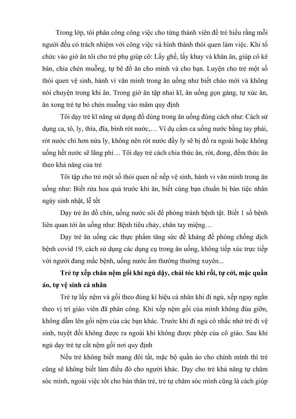 SKKN Giải pháp nâng cao kỹ năng tự phục vụ cho trẻ 5-6 tuổi C thông qua hoạt động hàng ngày tại trường mầm non Vĩnh Nguyên 1, Nha Trang trang 10