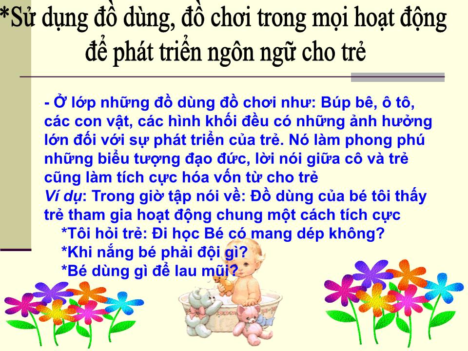 Sáng kiến kinh nghiệm Một số biện pháp phát triển ngôn ngữ cho trẻ 3 tuổi trang 9