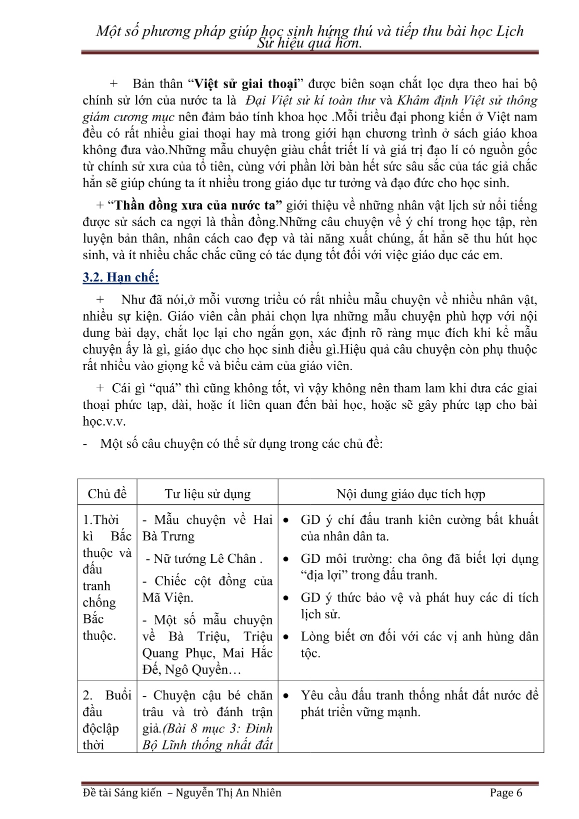 Sáng kiến kinh nghiệm Một số phương pháp giúp học sinh hứng thú và tiếp thu bài học lịch sử hiệu quả hơn trang 6