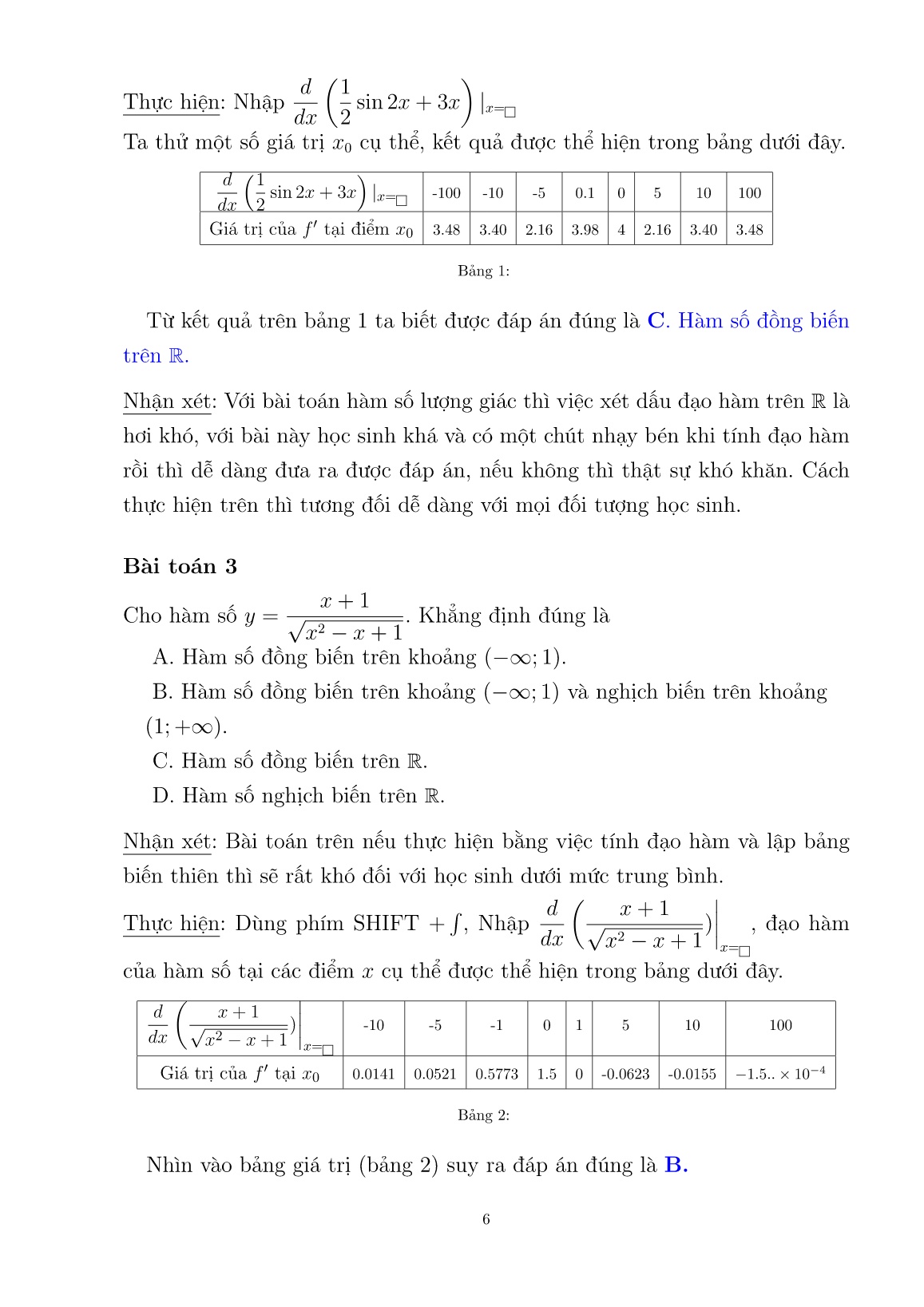 SKKN Thủ thuật sử dụng máy tính CASIO để giải một số dạng bài tập trắc nghiệm môn Toán trung học phổ thông trang 10